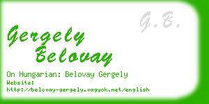 gergely belovay business card